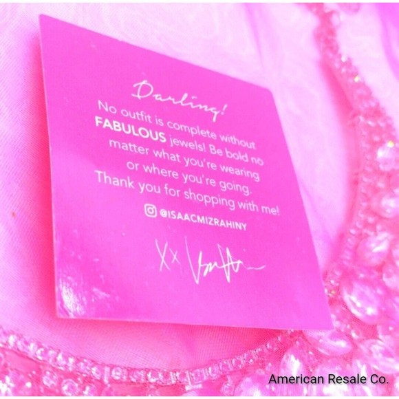 Isaac Mizrahi Live! Multishape Crystal Collar Statement Necklace 15" Silvertone - Picture 8 of 8